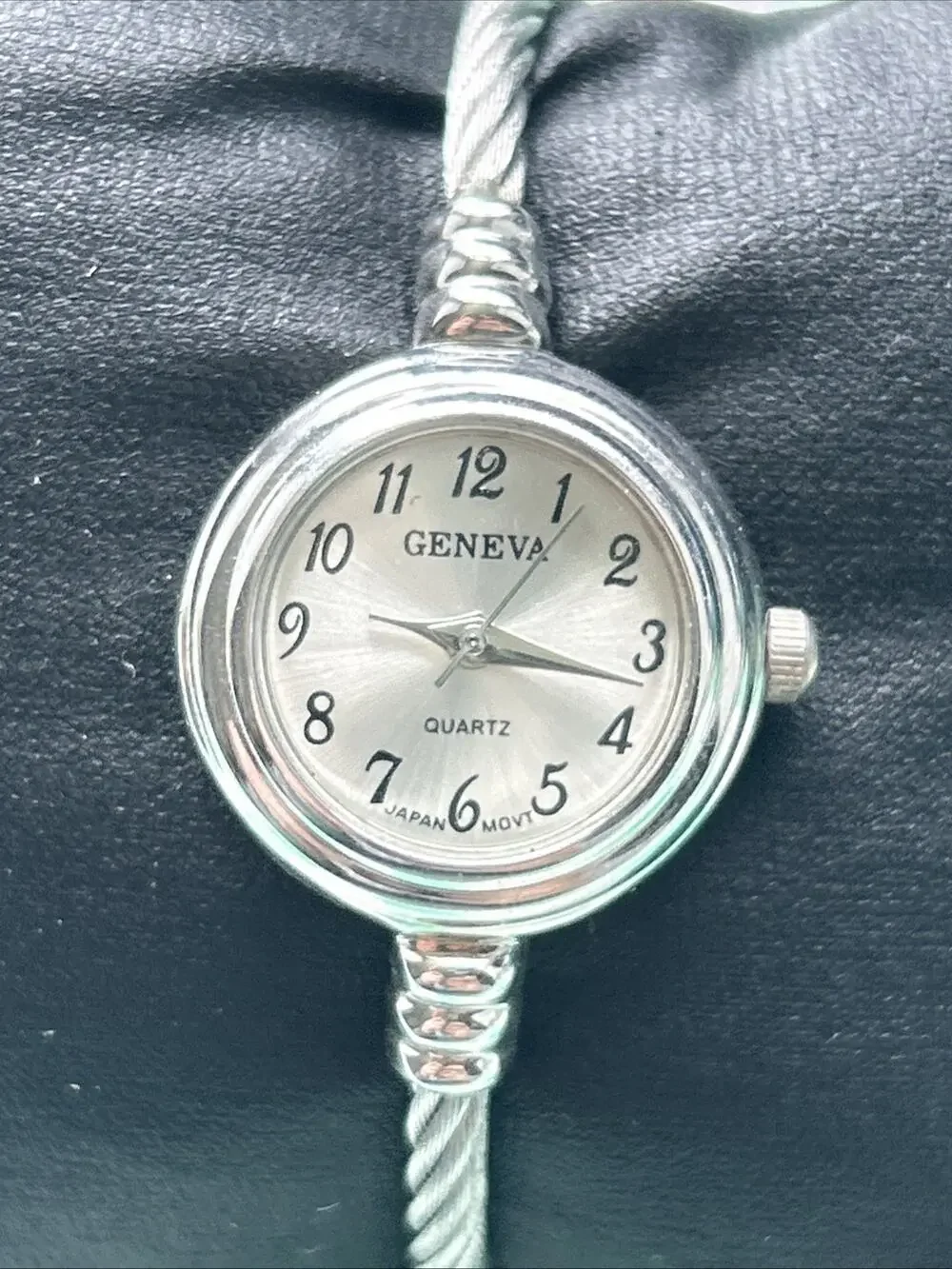 Geneva Silver Tone Bangle Watch